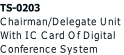 TS-0203  Chairman/Delegate Unit  With IC Card Of Digital  Conference System